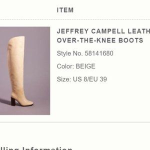 NWT JEFFREY CAMPELL LEATHER OVER-THE-KNEE BOOTS